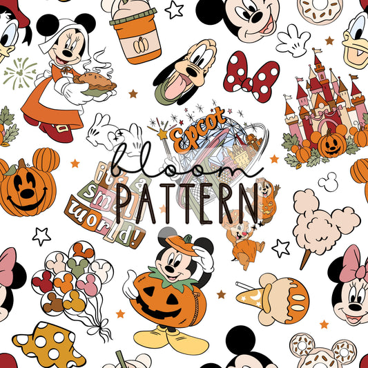 Autumn Magical Park Seamless Pattern