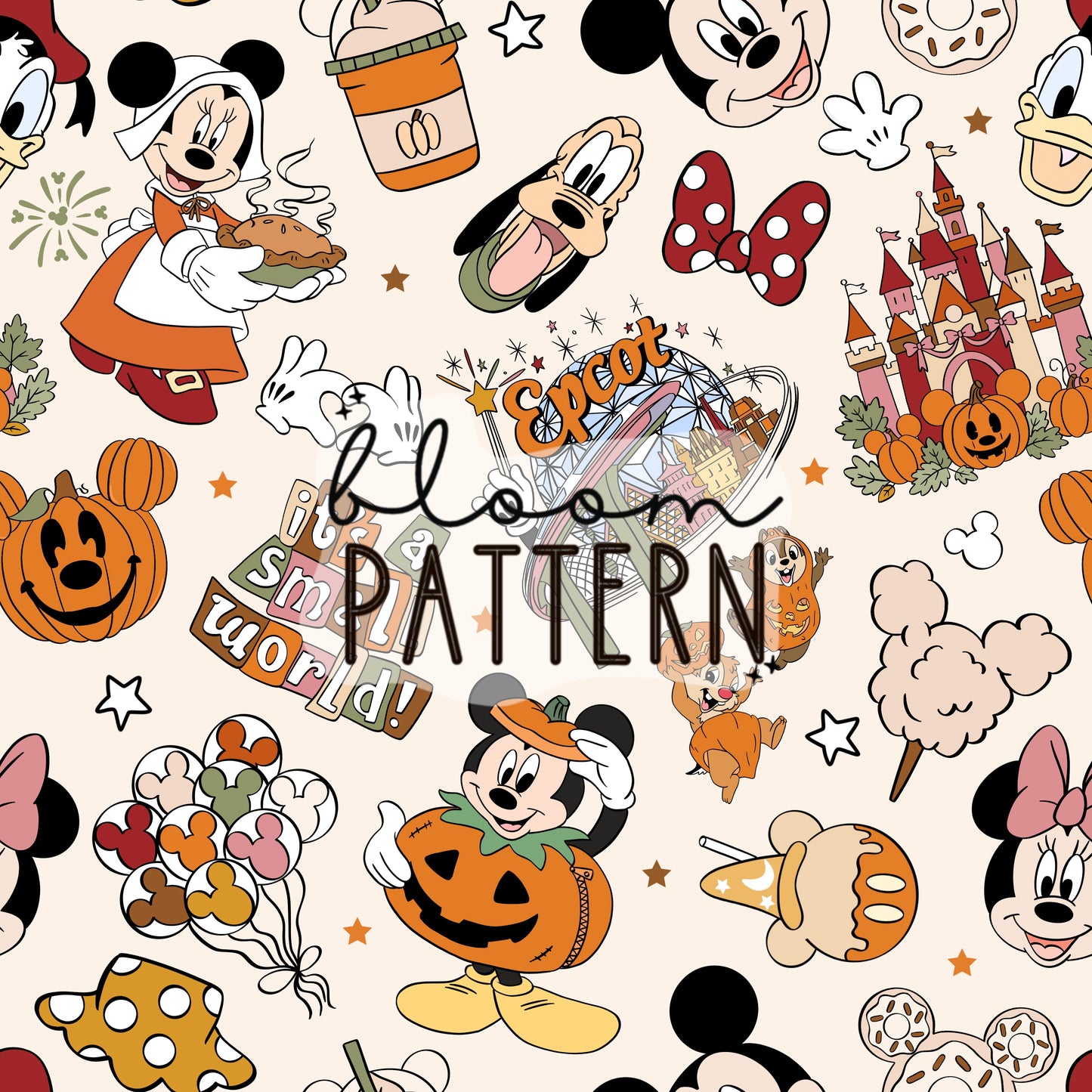 Autumn Magical Park Seamless Pattern