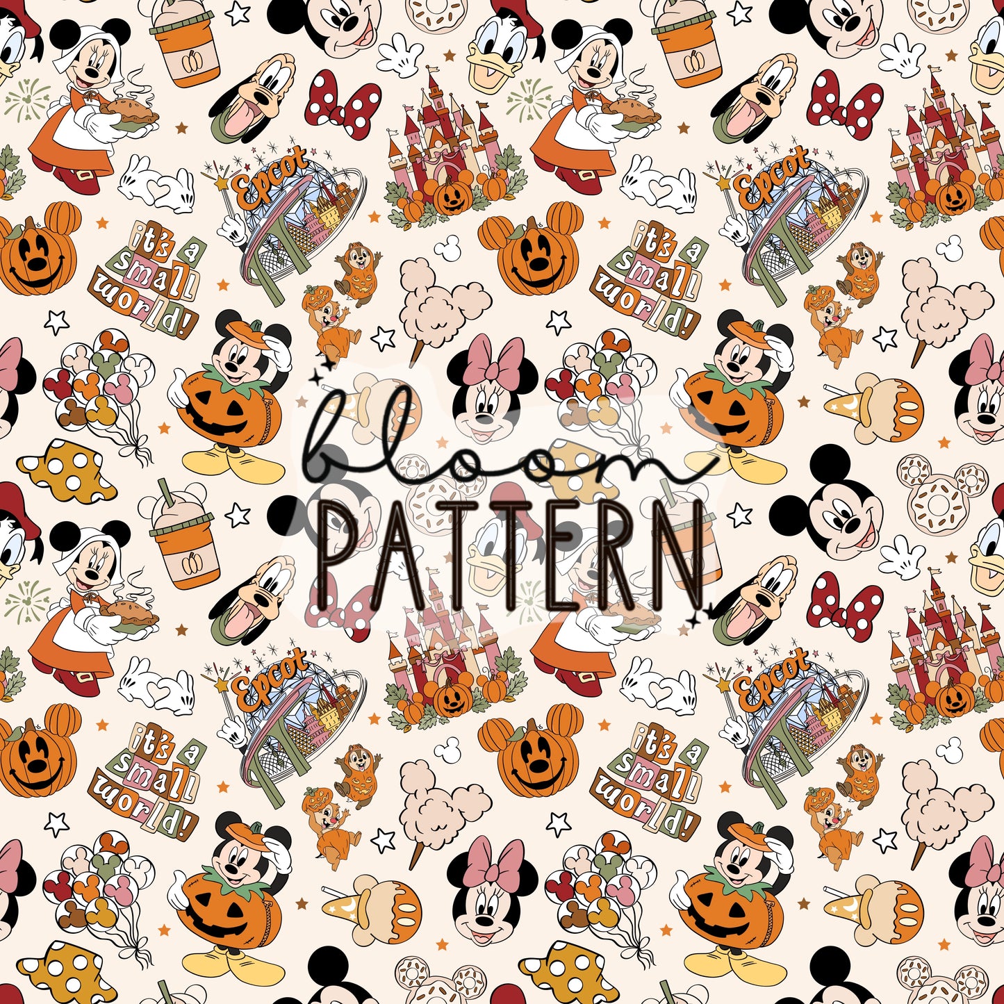 Autumn Magical Park Seamless Pattern