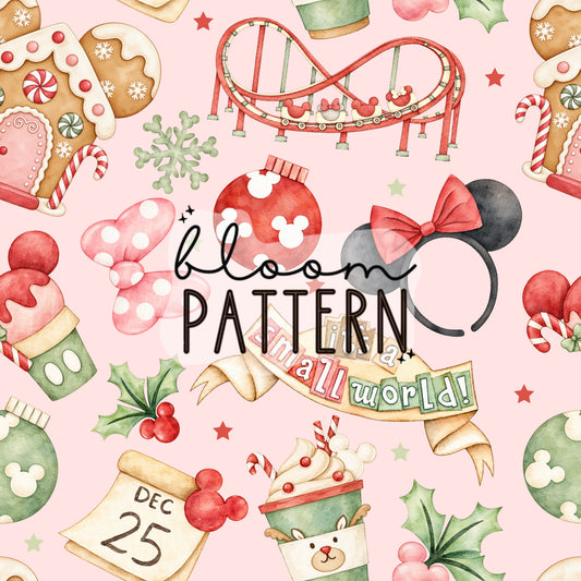 Watercolor Christmas Trip Seamless Pattern