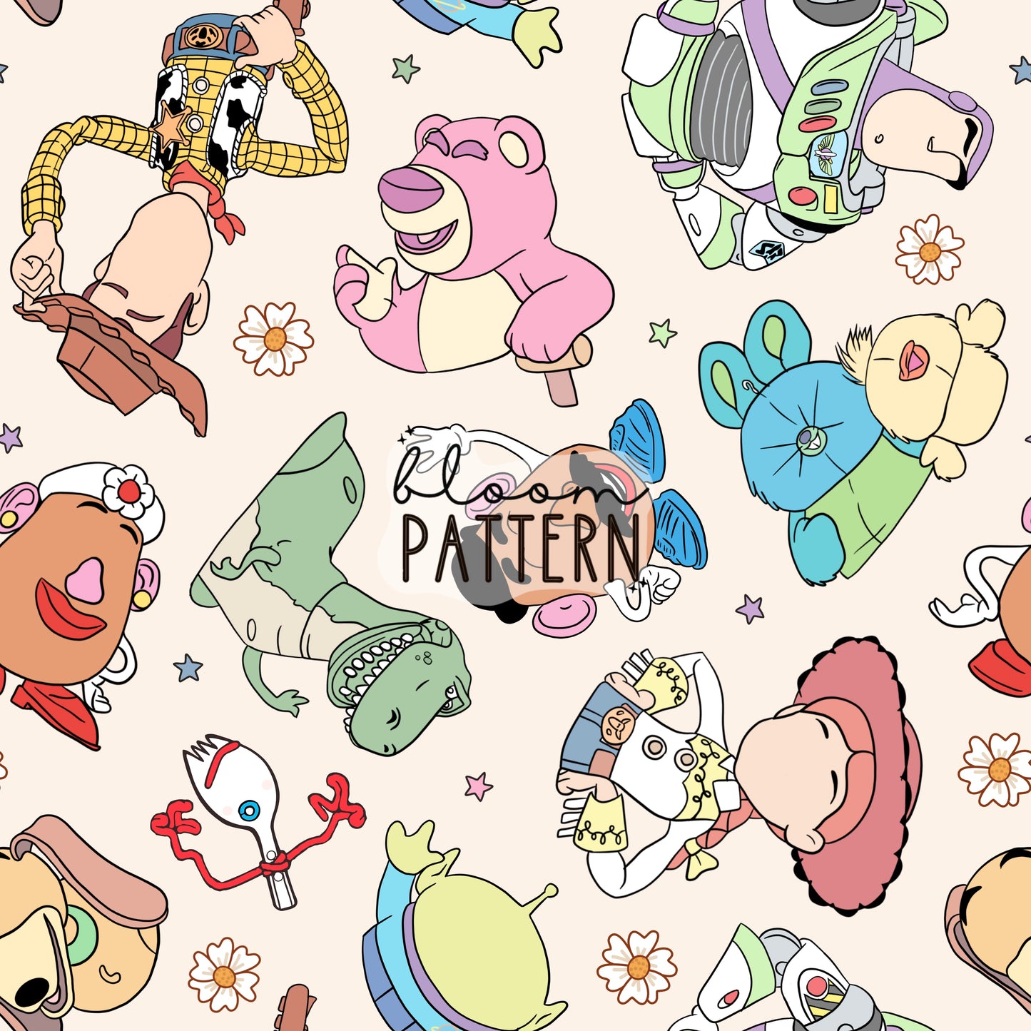 Toy Friends Seamless Pattern