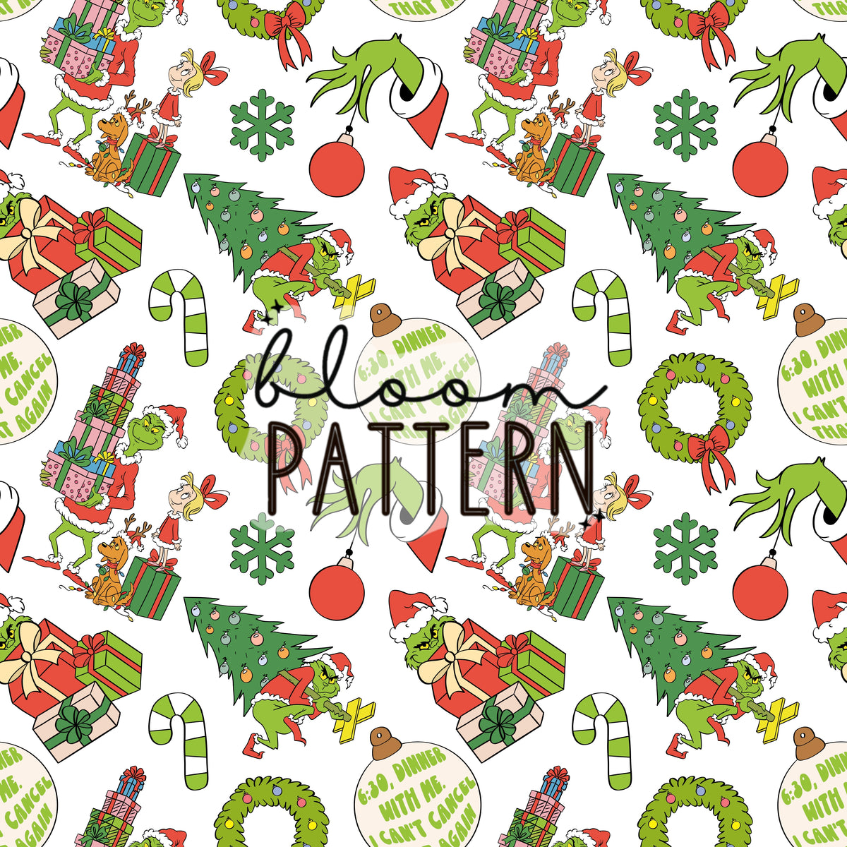 Grinch Christmas Seamless Pattern