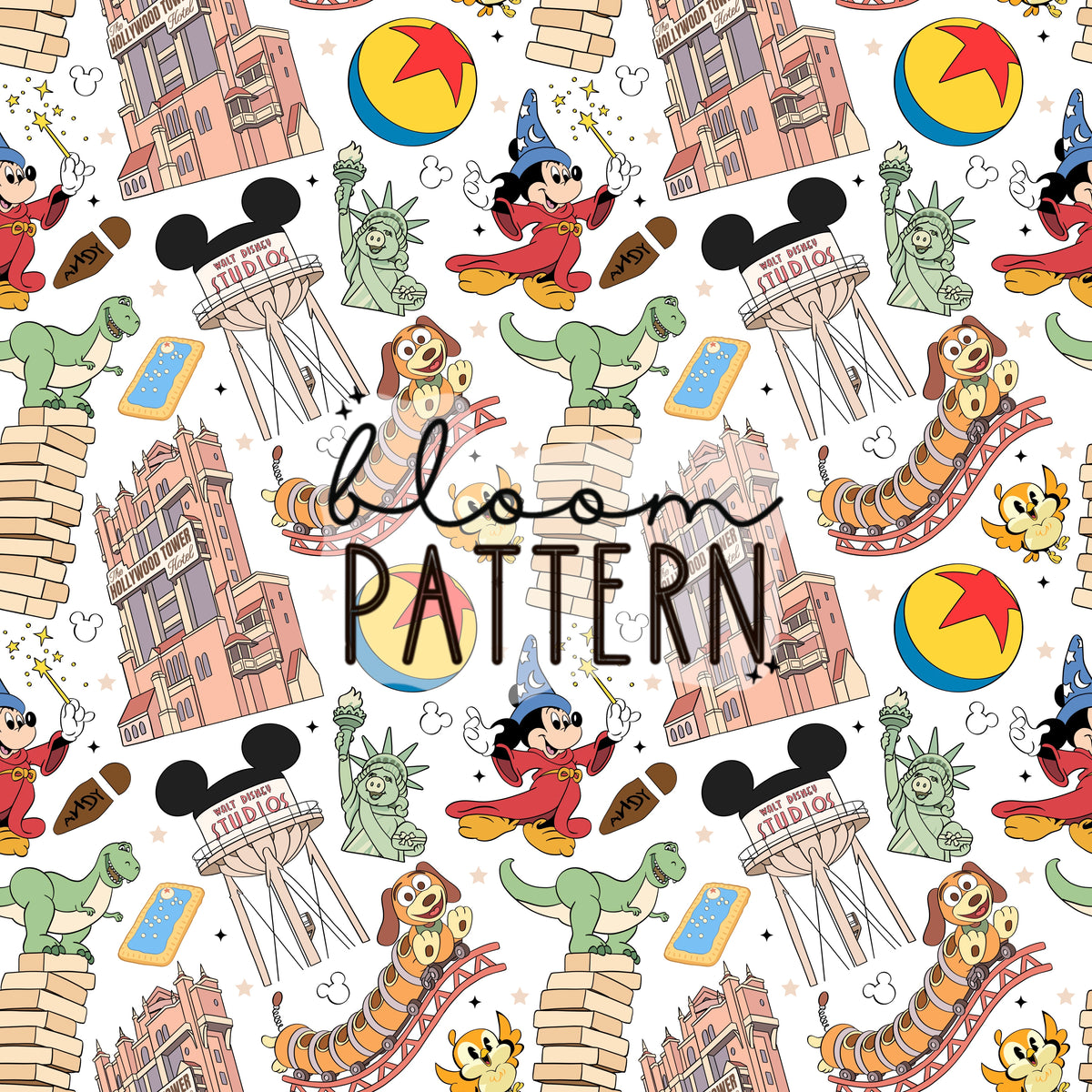 Magical Hollywood Studios Seamless Pattern