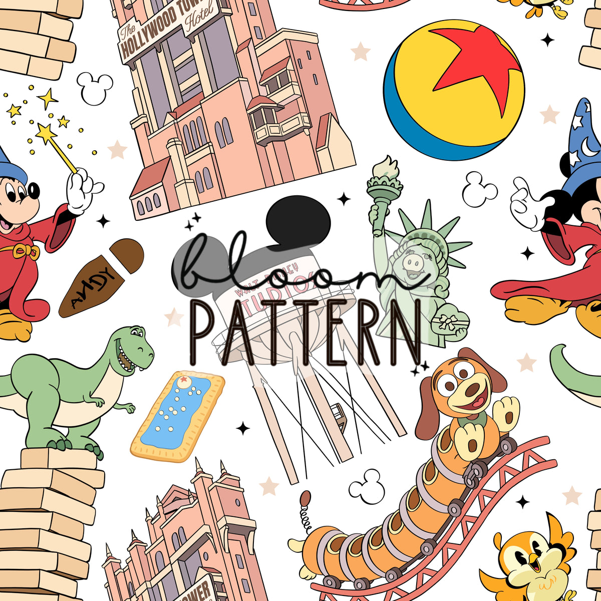 Magical Hollywood Studios Seamless Pattern