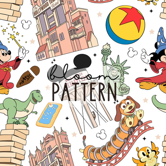 Magical Hollywood Studios Seamless Pattern