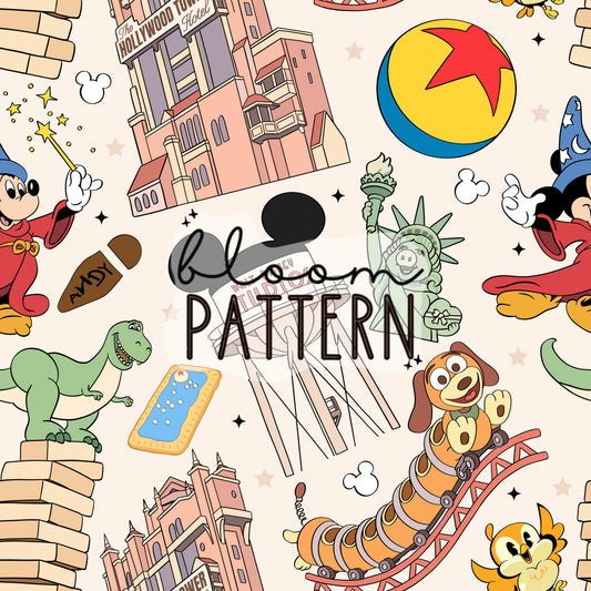 Magical Hollywood Studios Seamless Pattern