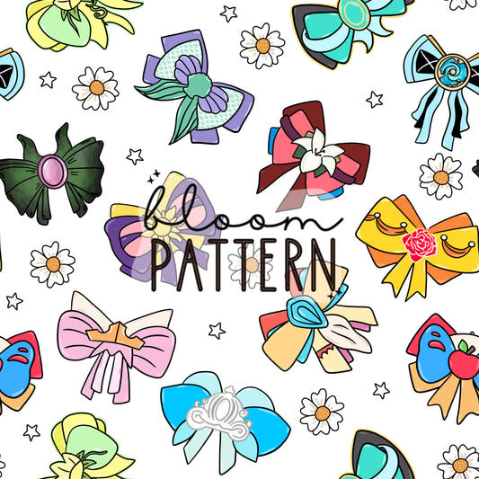 Magical Bow Princess Seamless Pattern