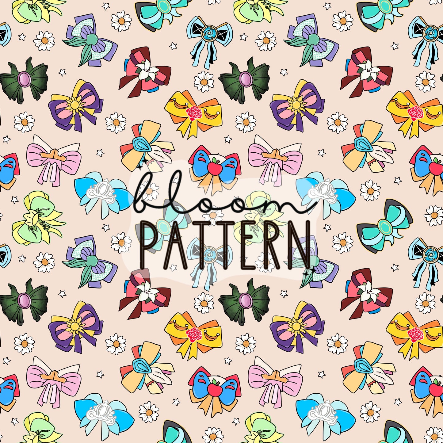 Magical Bow Princess Seamless Pattern