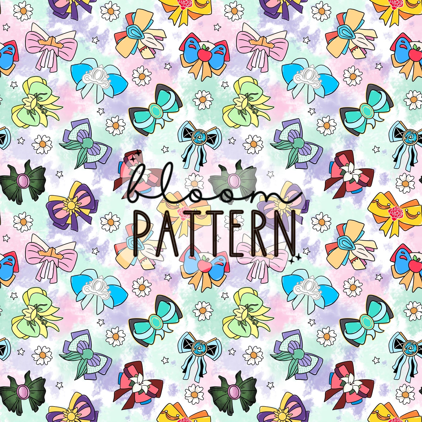Magical Bow Princess Seamless Pattern