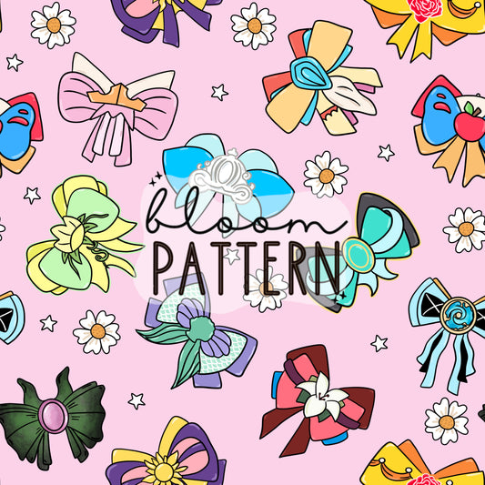 Magical Bow Princess Seamless Pattern