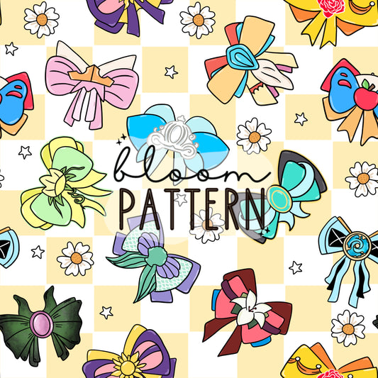 Magical Bow Princess Seamless Pattern