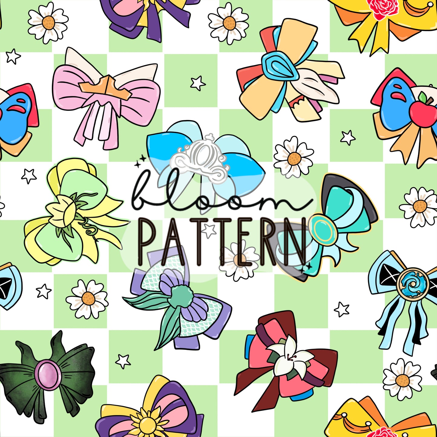 Magical Bow Princess Seamless Pattern