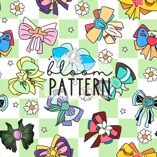 Magical Bow Princess Seamless Pattern