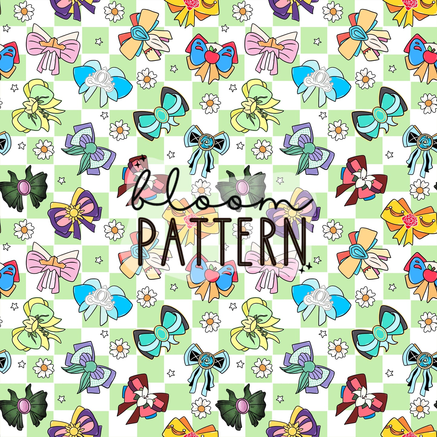 Magical Bow Princess Seamless Pattern