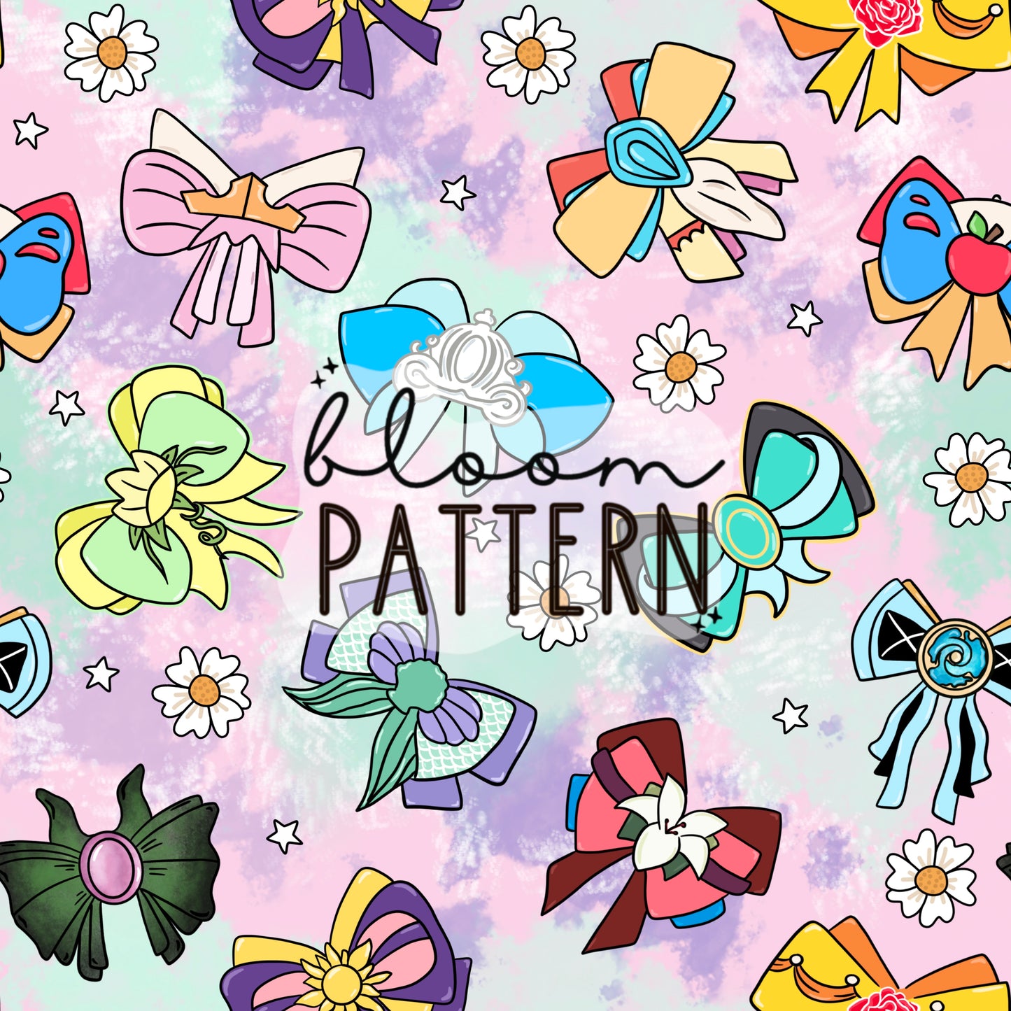 Magical Bow Princess Seamless Pattern