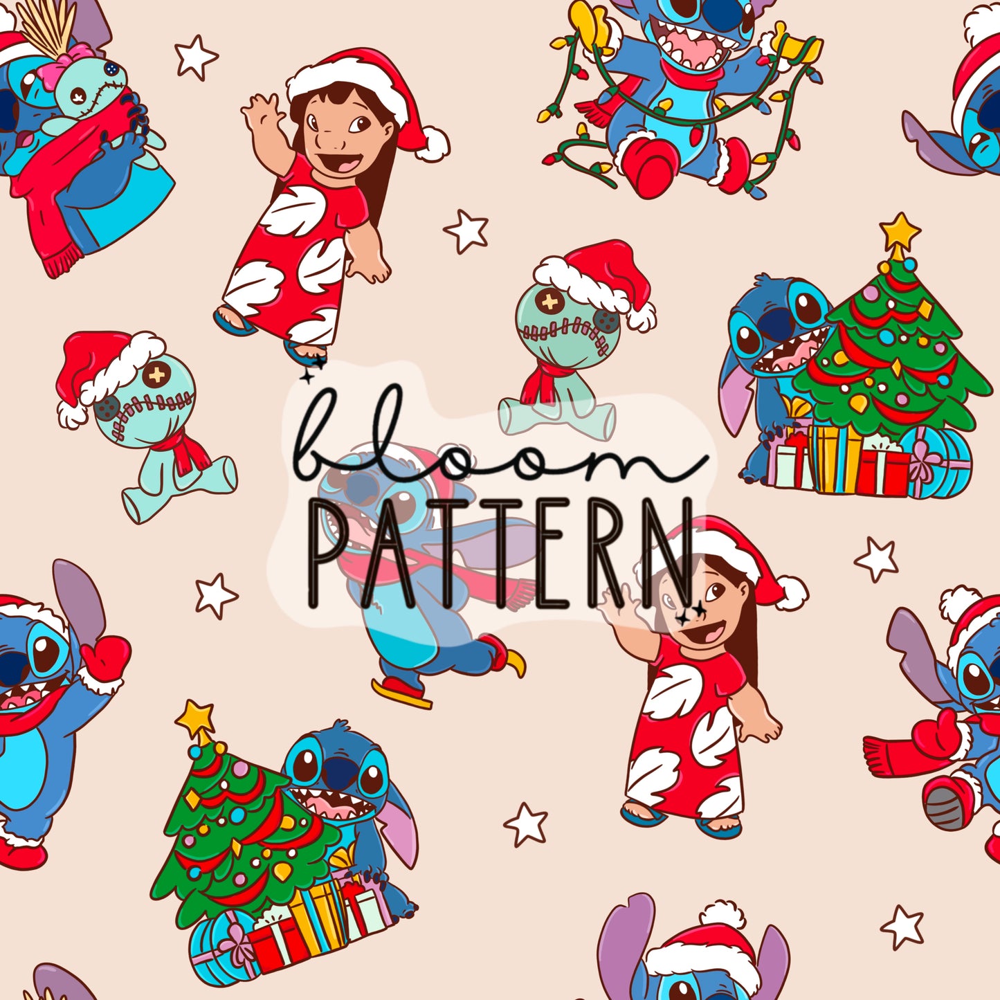 Stitch Christmas Seamless Pattern