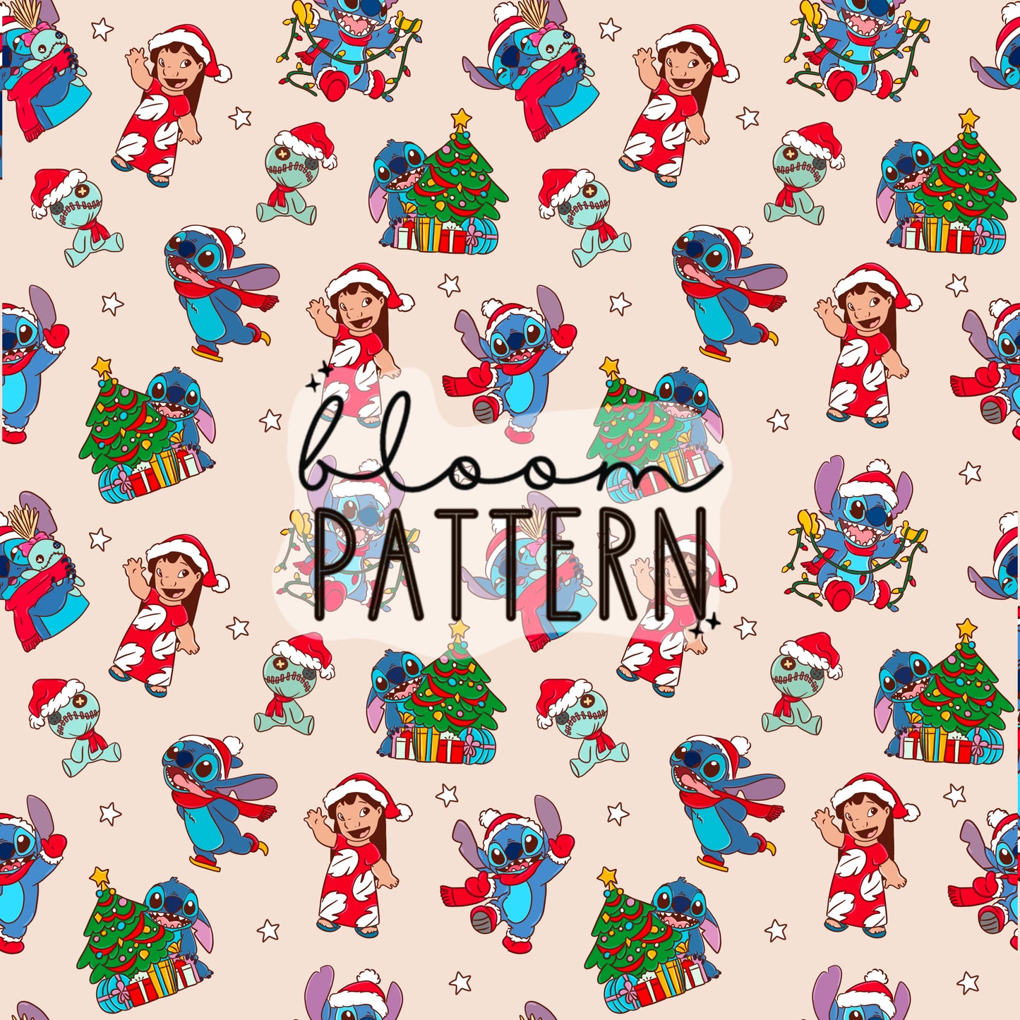 Stitch Christmas Seamless Pattern