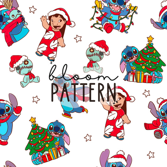 Stitch Christmas Seamless Pattern