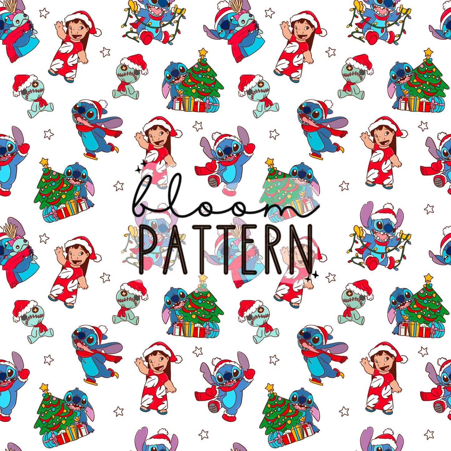 Stitch Christmas Seamless Pattern