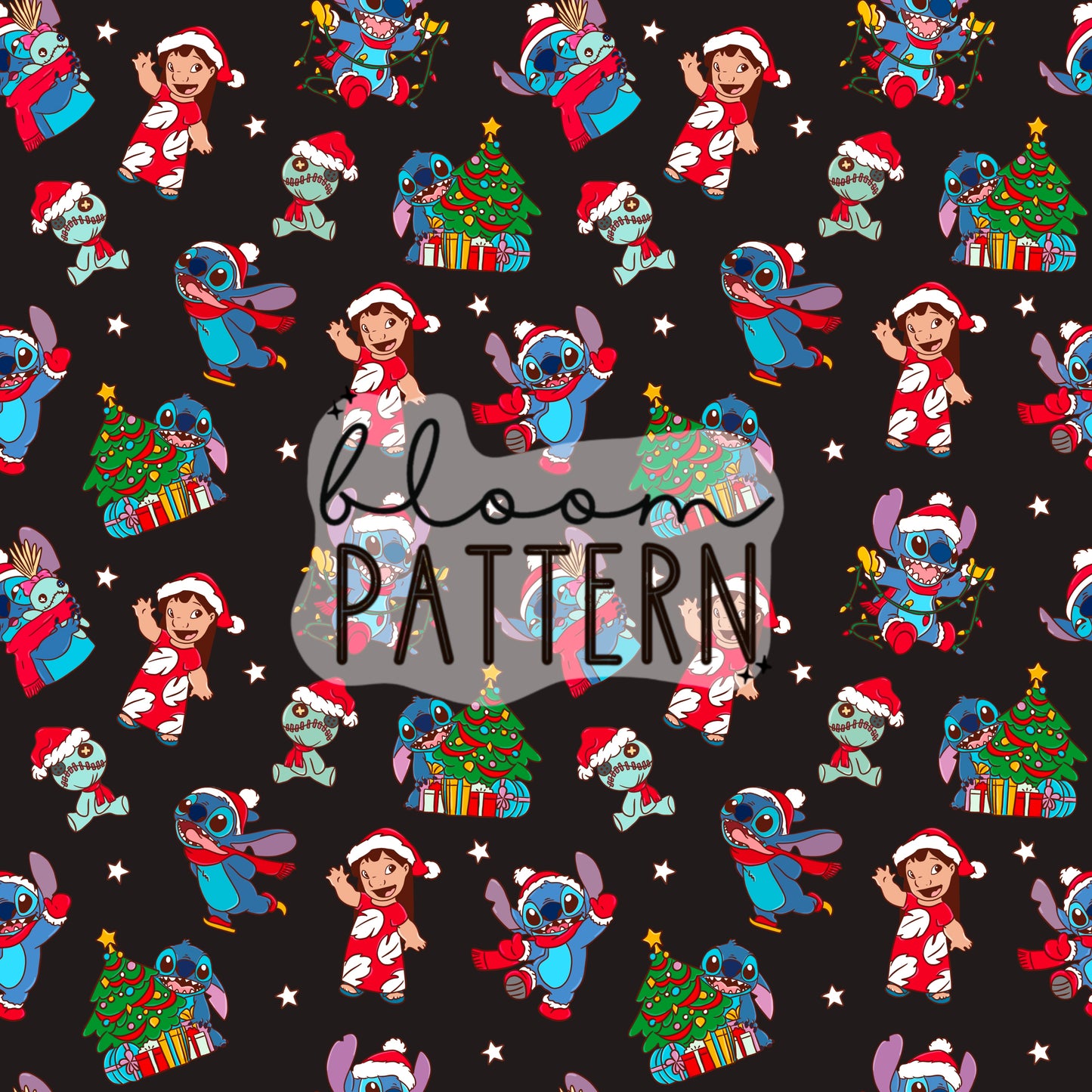 Stitch Christmas Seamless Pattern