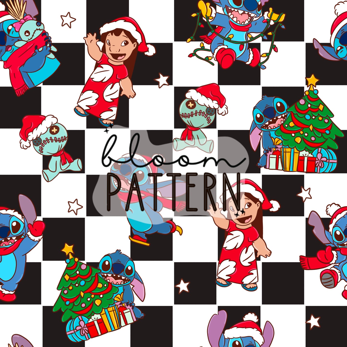 Stitch Christmas Seamless Pattern