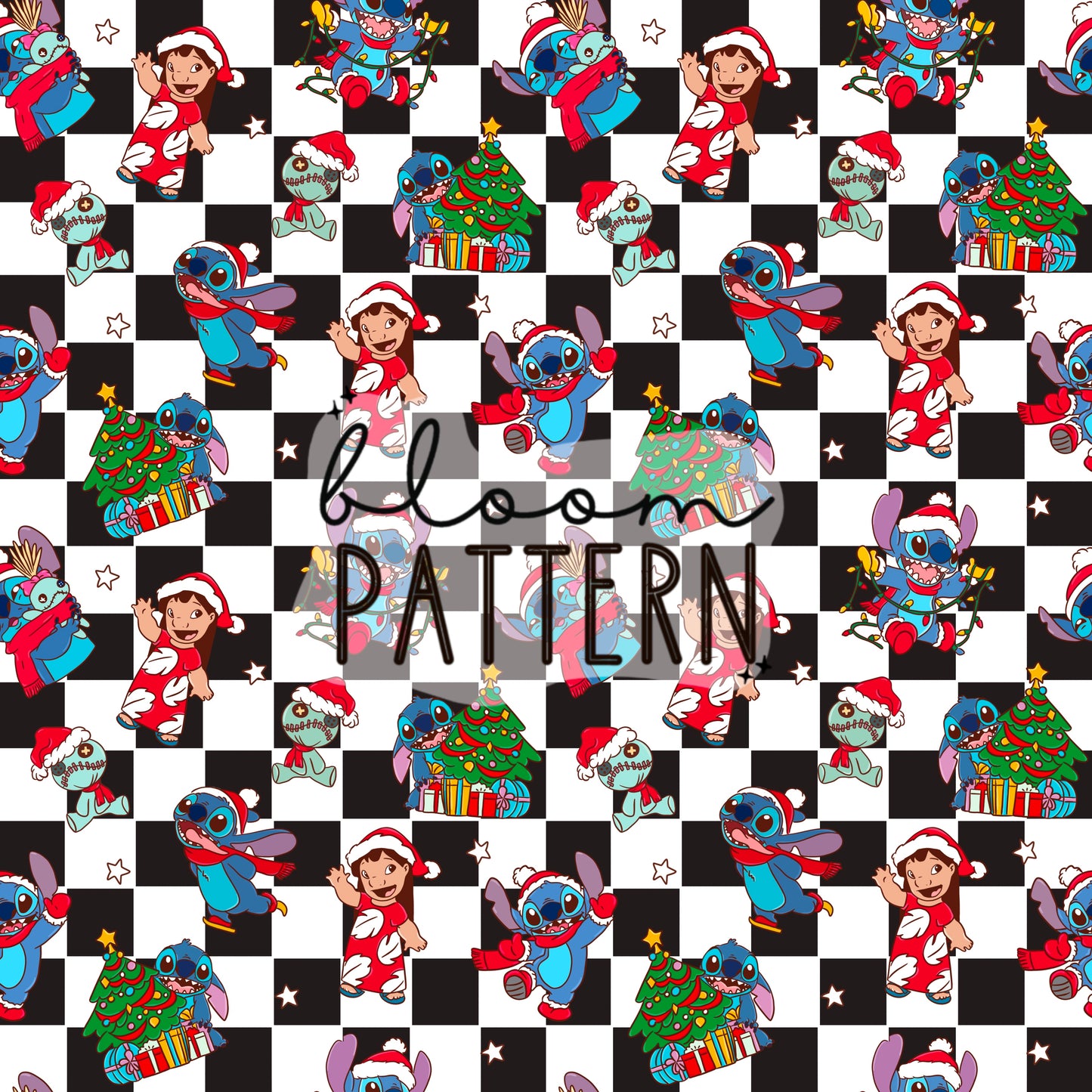 Stitch Christmas Seamless Pattern