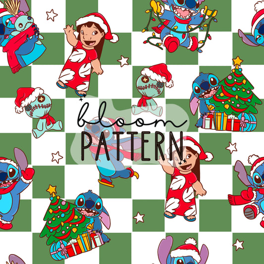 Stitch Christmas Seamless Pattern