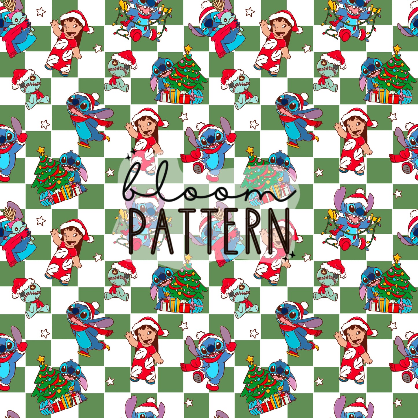 Stitch Christmas Seamless Pattern