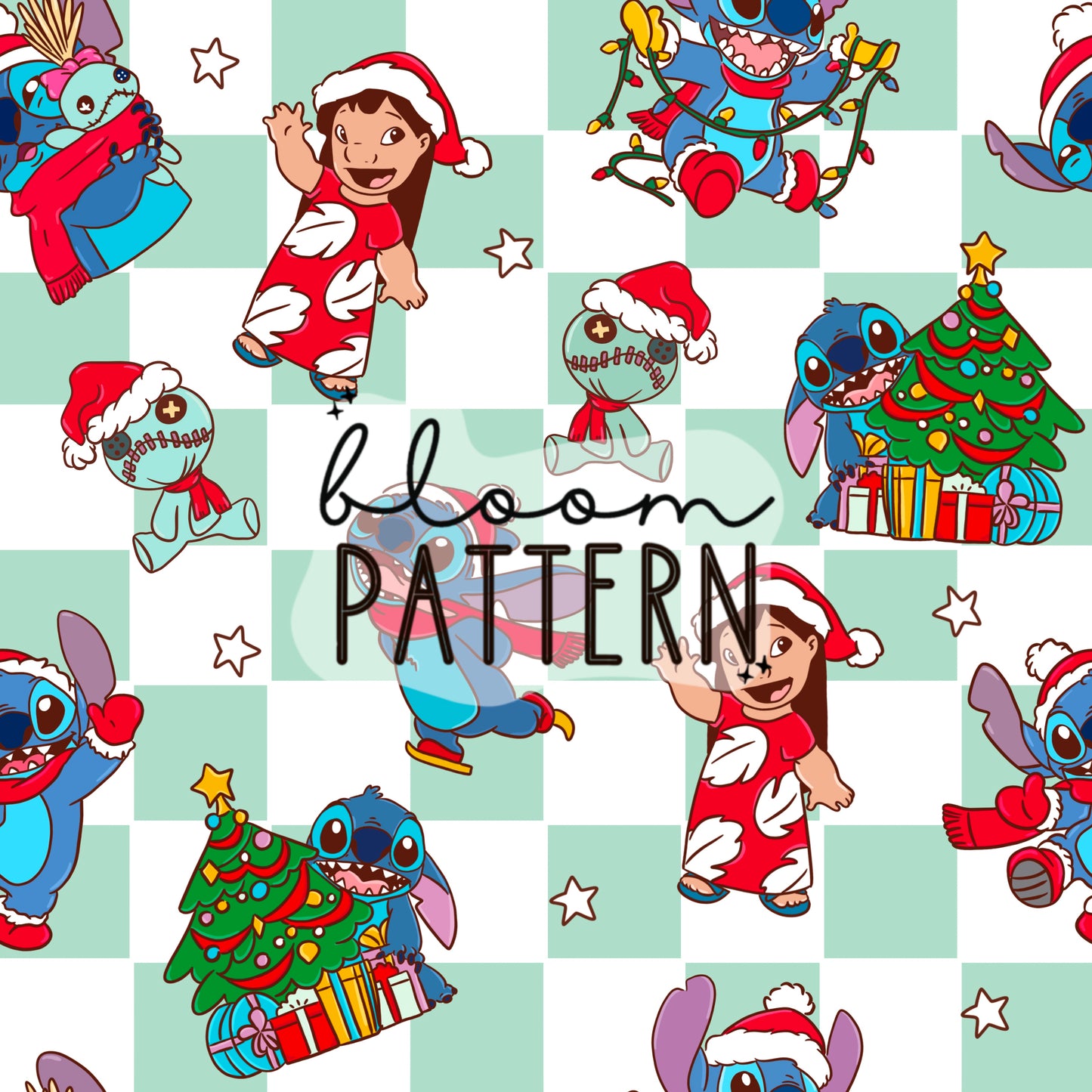 Stitch Christmas Seamless Pattern