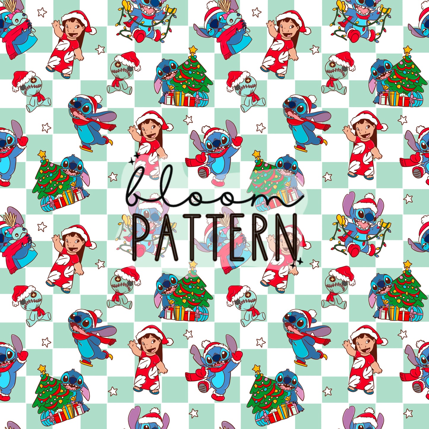 Stitch Christmas Seamless Pattern