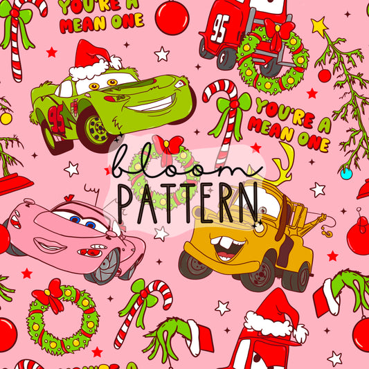 I hate christmas / Cars Christmas Seamless Pattern