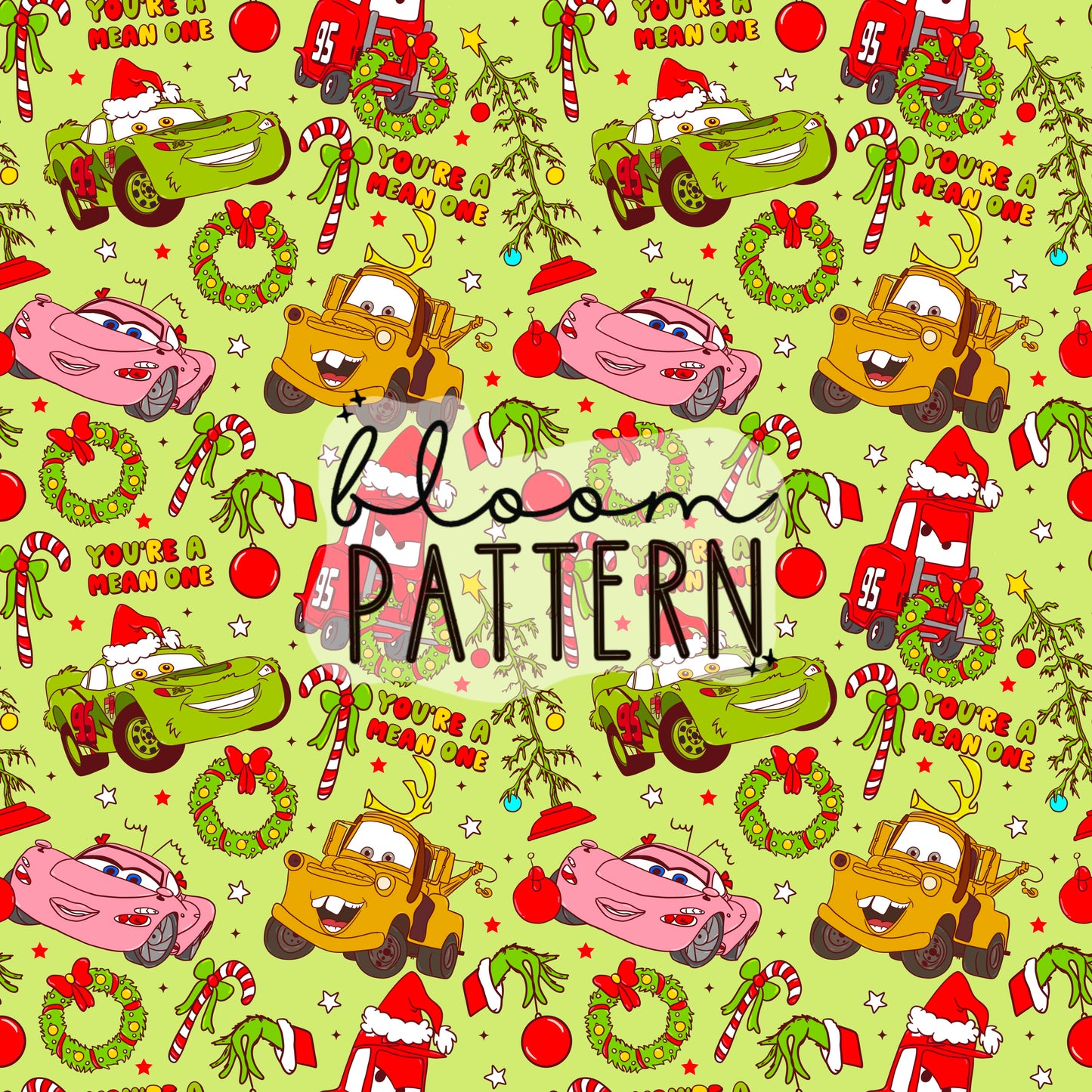 I hate christmas / Cars Christmas Seamless Pattern