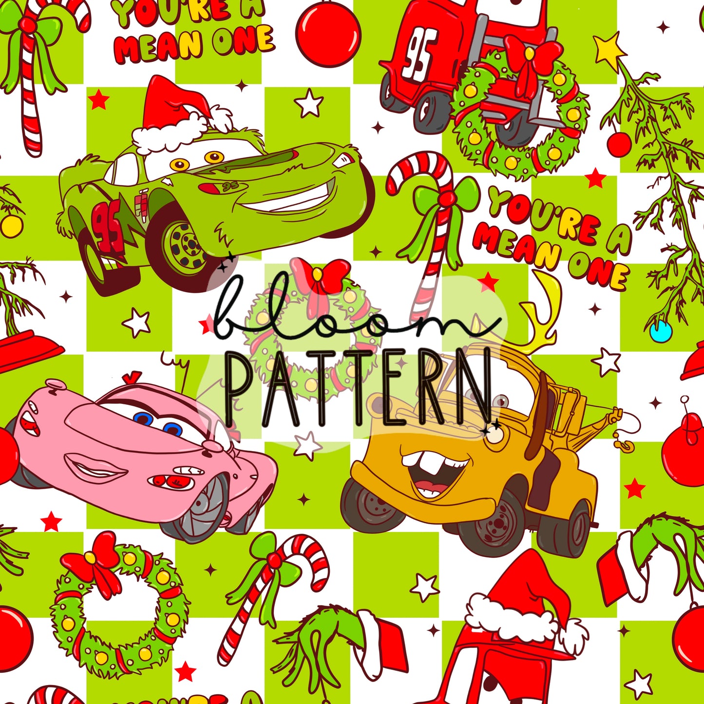 I hate christmas / Cars Christmas Seamless Pattern