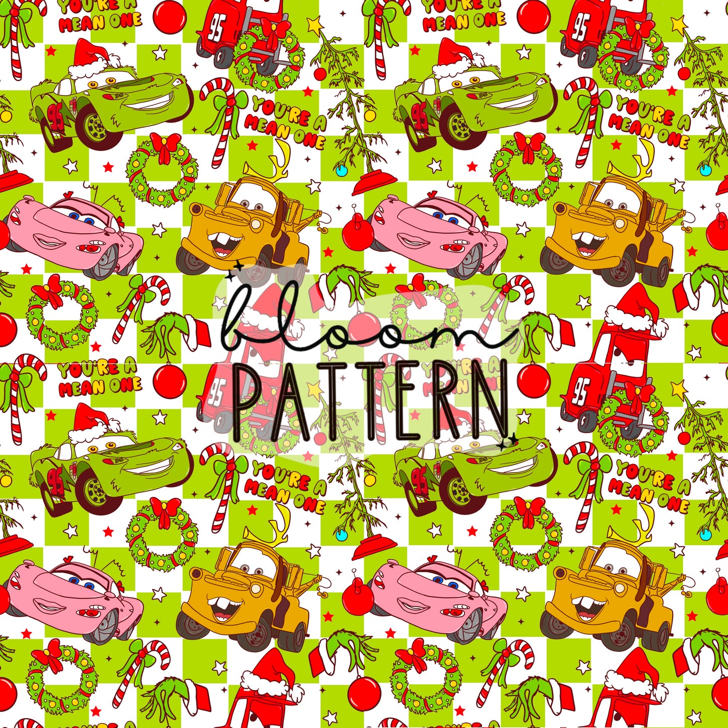 I hate christmas / Cars Christmas Seamless Pattern