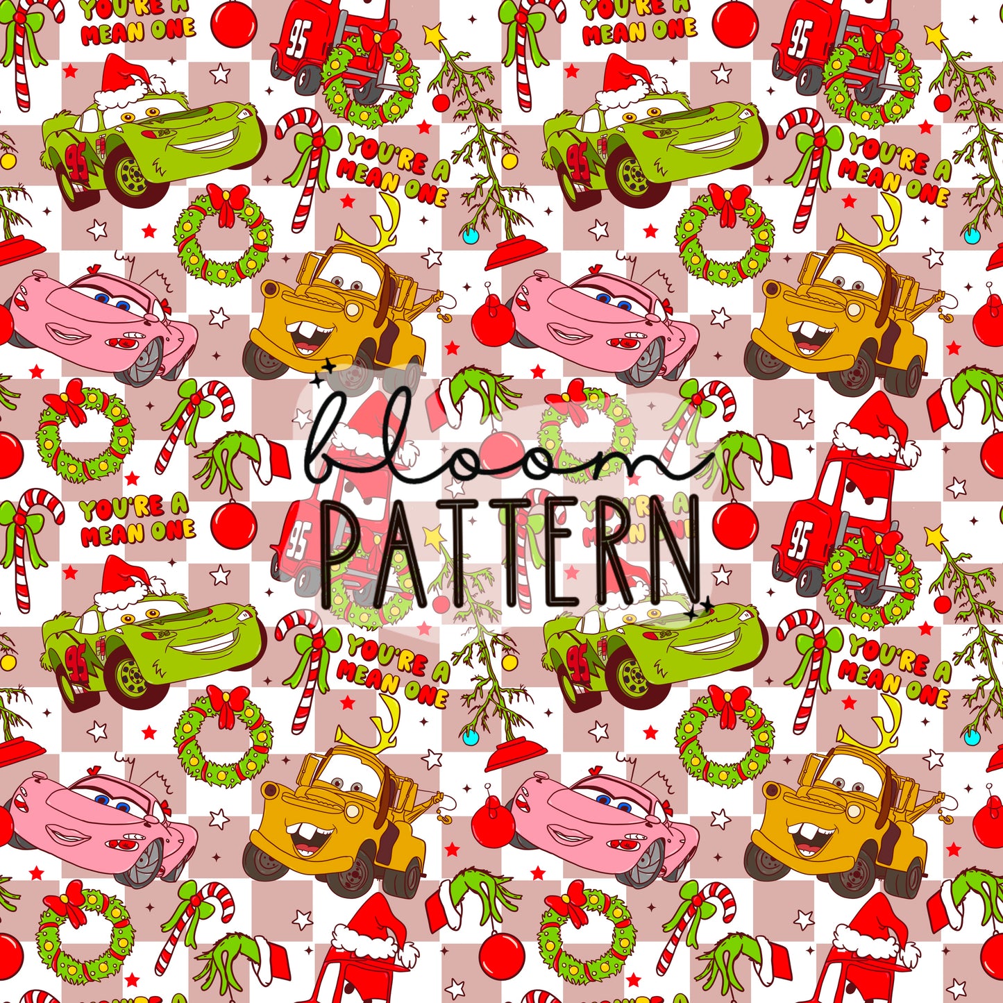 I hate christmas / Cars Christmas Seamless Pattern