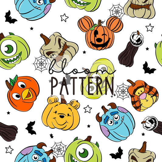 Pumpkin Halloween Seamless Pattern