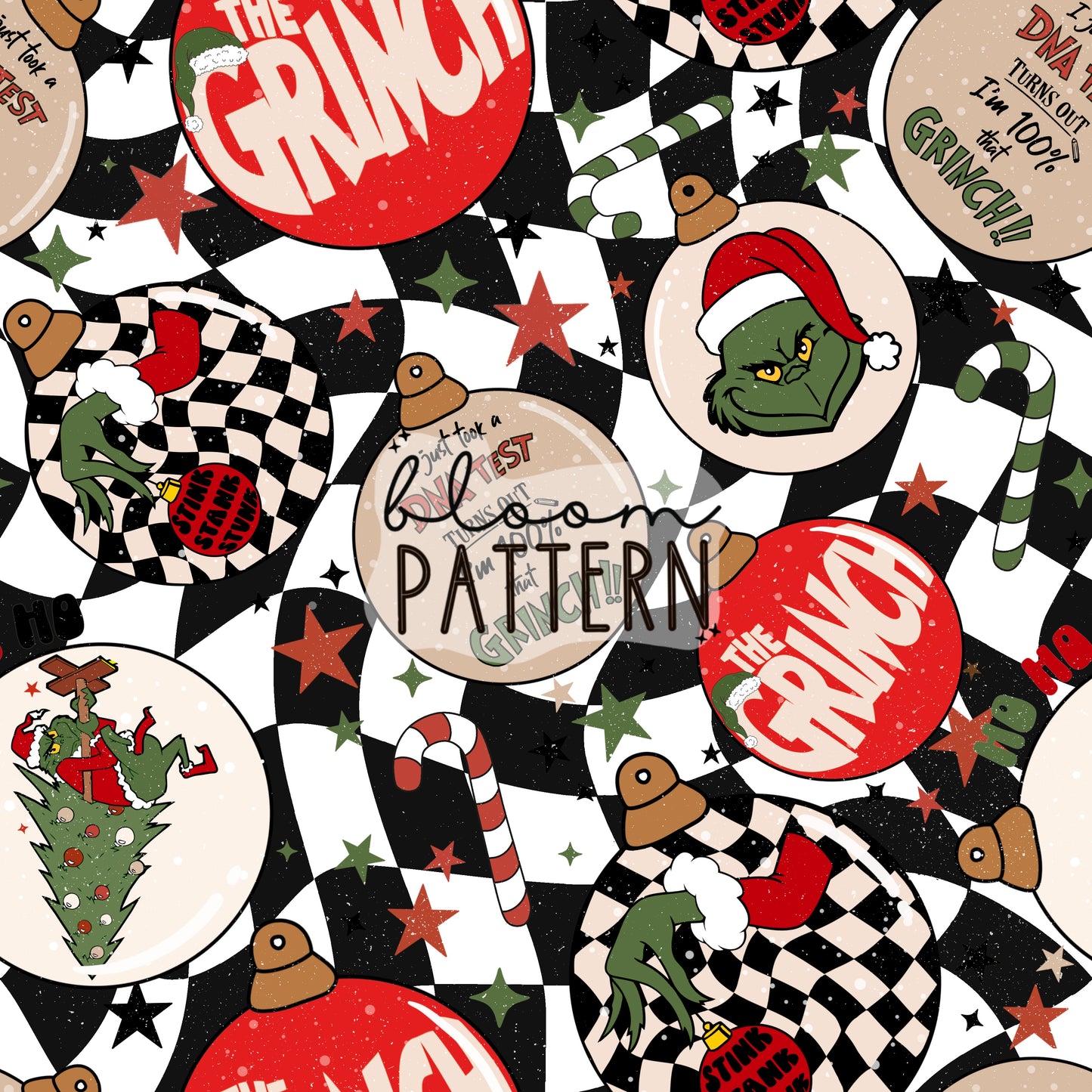 Grinch Christmas Seamless Pattern