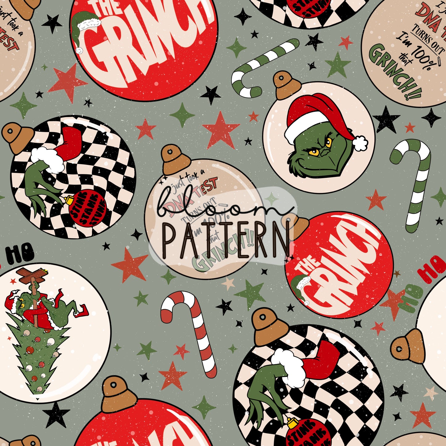 Grinch Christmas Seamless Pattern