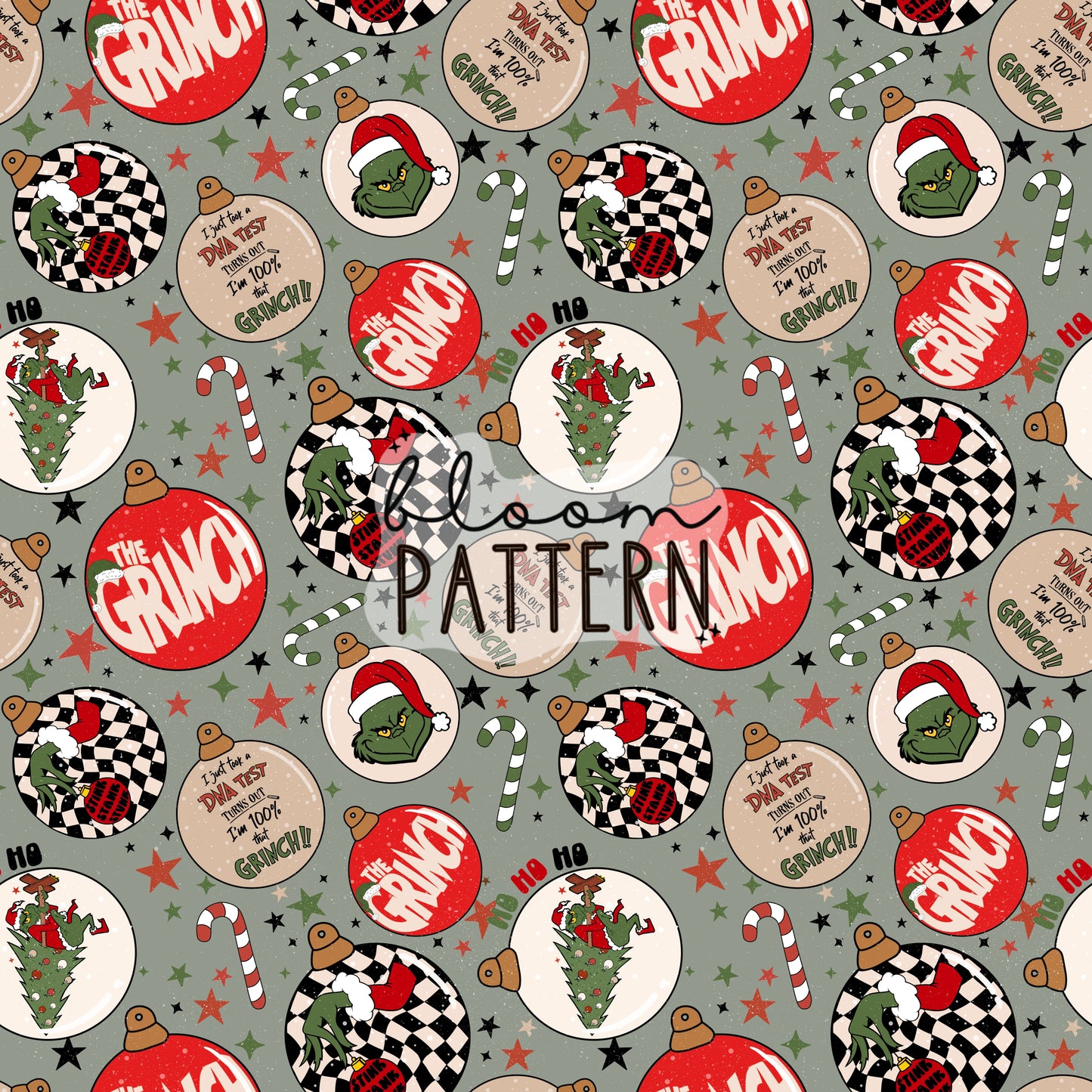 Grinch Christmas Seamless Pattern