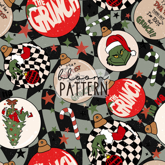 Grinch Christmas Seamless Pattern