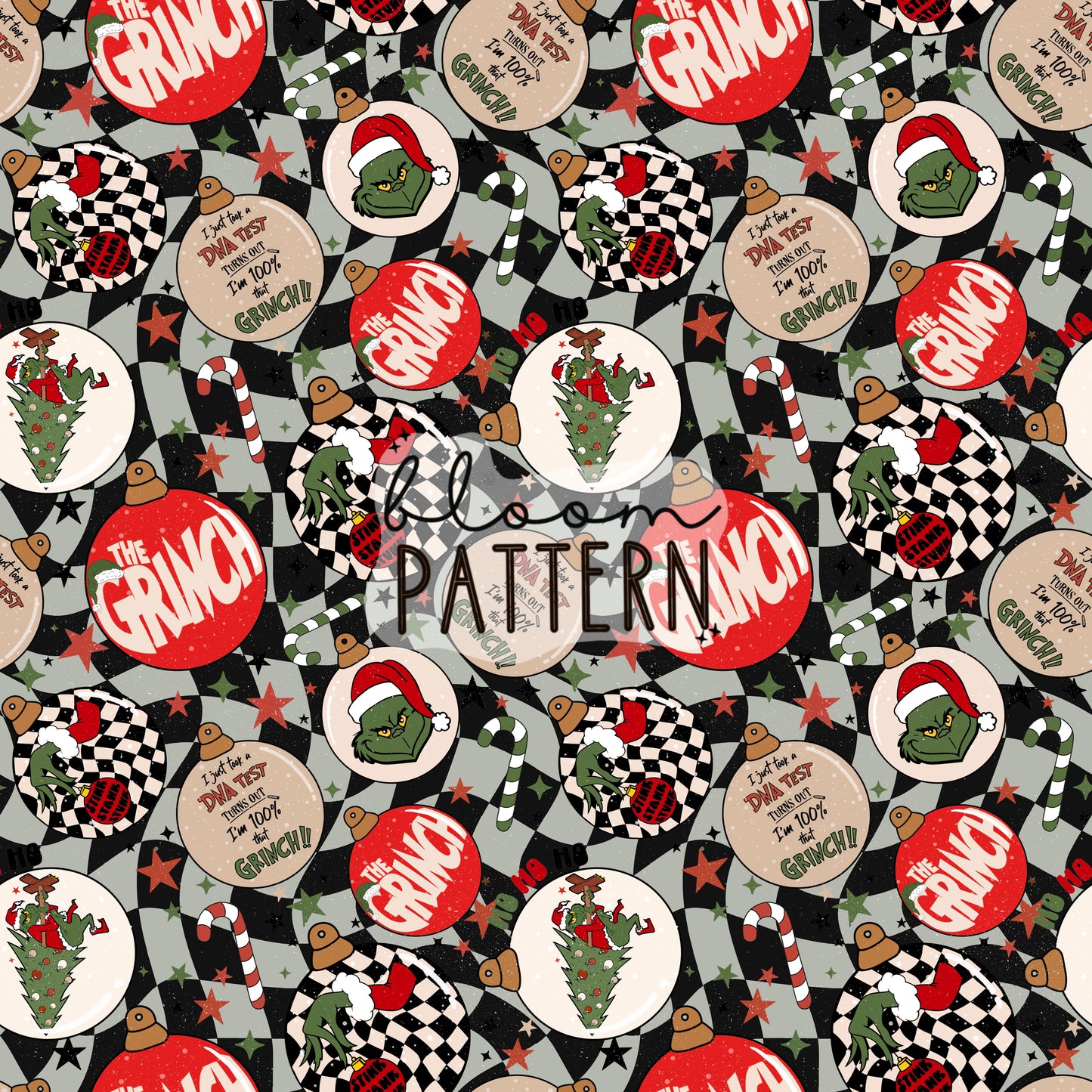 Grinch Christmas Seamless Pattern