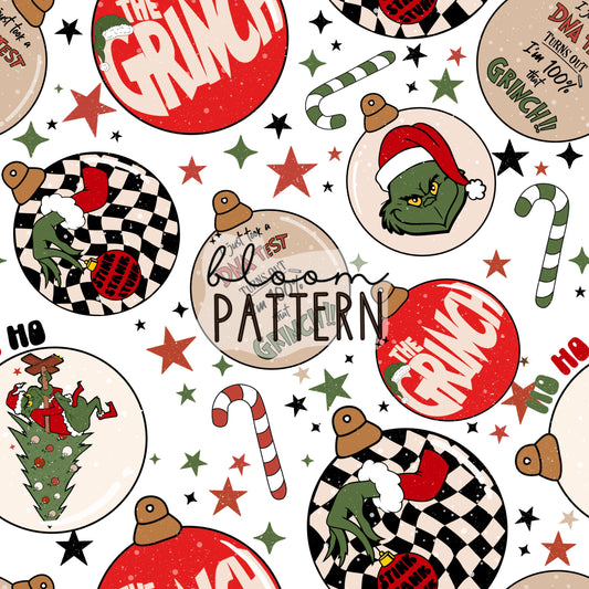 Grinch Christmas Seamless Pattern