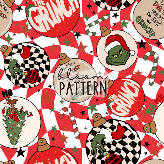 Grinch Christmas Seamless Pattern