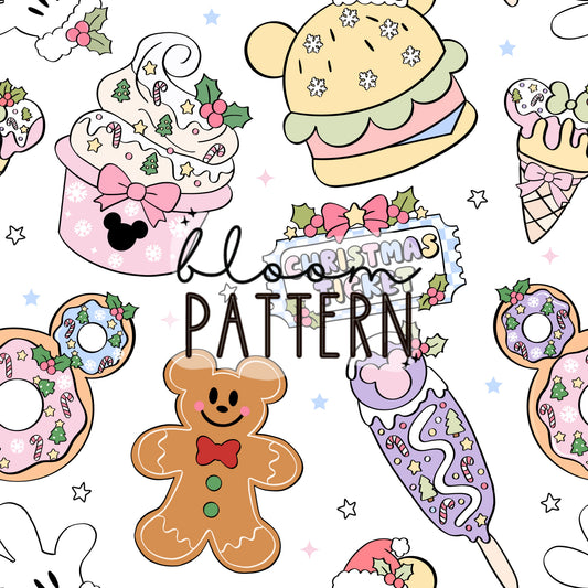 Christmas Pastel Trip Seamless Pattern