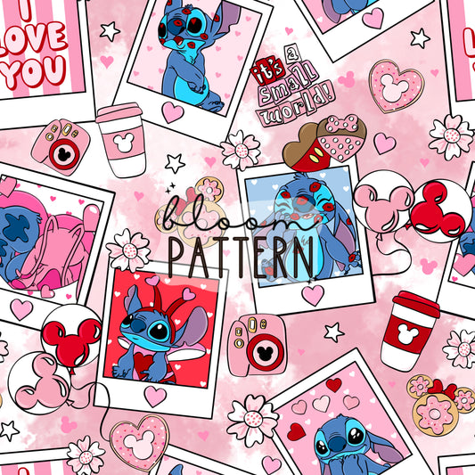 Valentines day Stitch Seamless Pattern