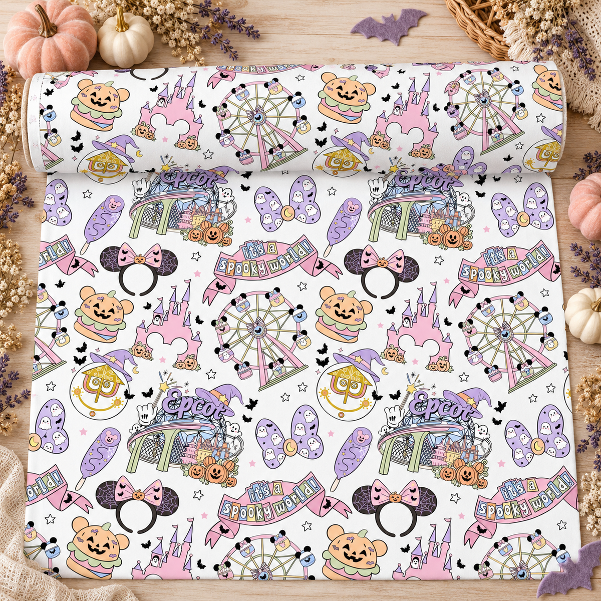 Halloween Magical Park Seamless Pattern
