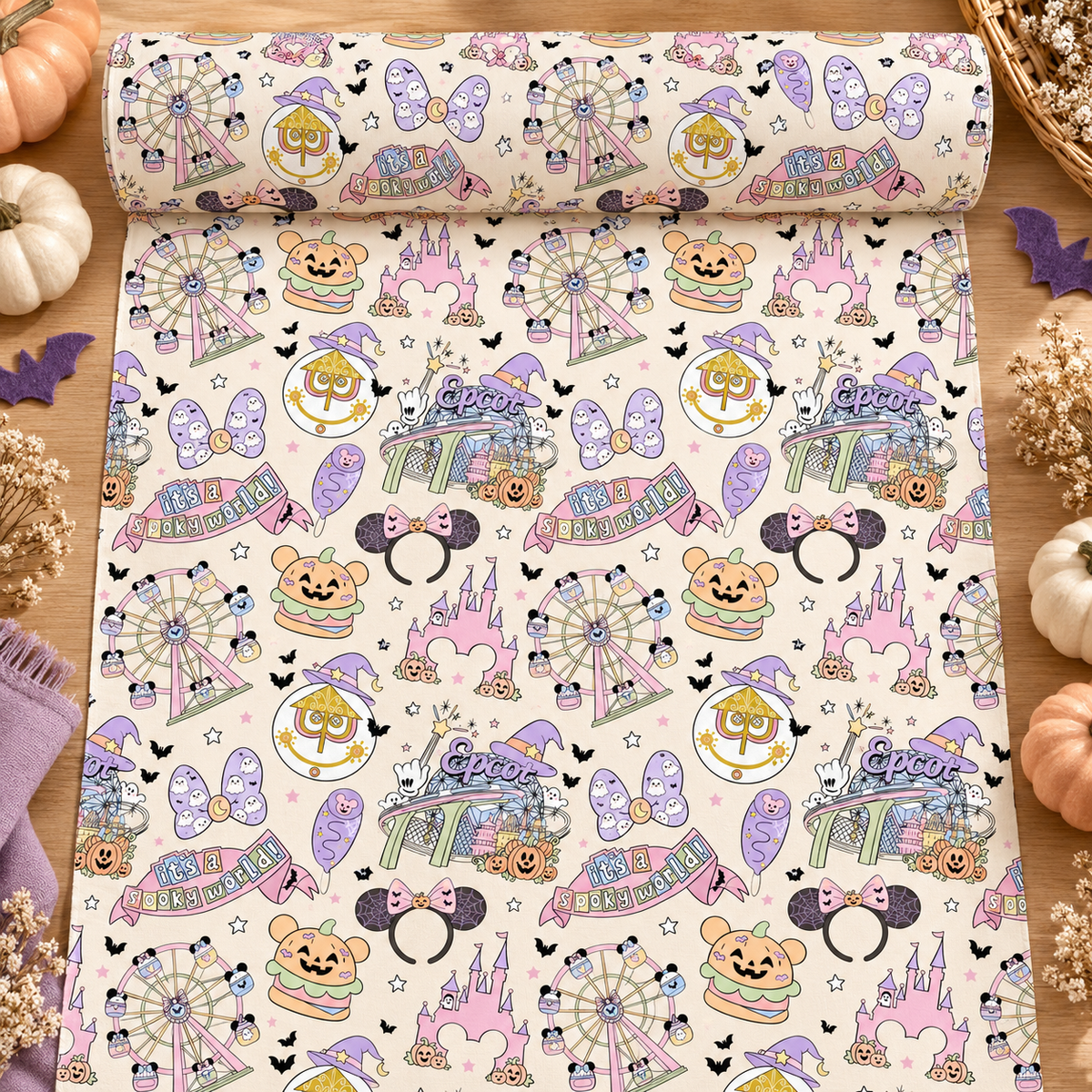 Halloween Magical Park Seamless Pattern